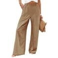 thumbnail image 2 of GZWYHT Wide Leg Pants,Palazzo Pants,Wide Leg Pants Woman Summer High Waisted Dress Pants Trousers Loose Lightweight Casual Pants With Pockets,Flowy Pants,High Waisted Pants,Flare Pants,Brown,L, 2 of 9