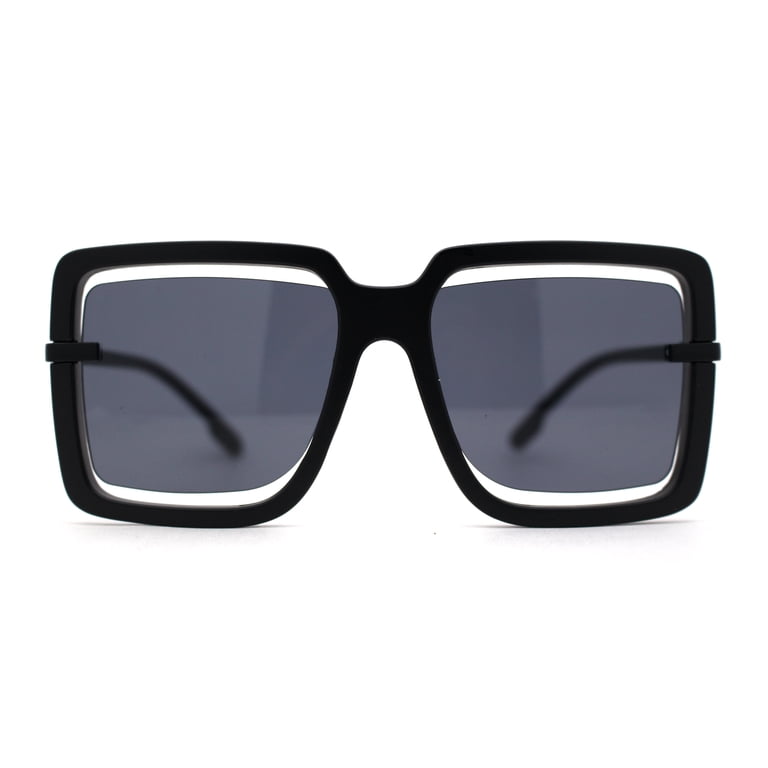 Womens Unique Off-set Exposed Lens Butterfly Sunglasses  display picture 3