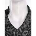 thumbnail image 6 of Doomiva Mens Latin Ballet Dance Top Glittery Rhinestones Lapel V Neck Long Sleeve T-shirt Top Dancewear Black XL, 6 of 7
