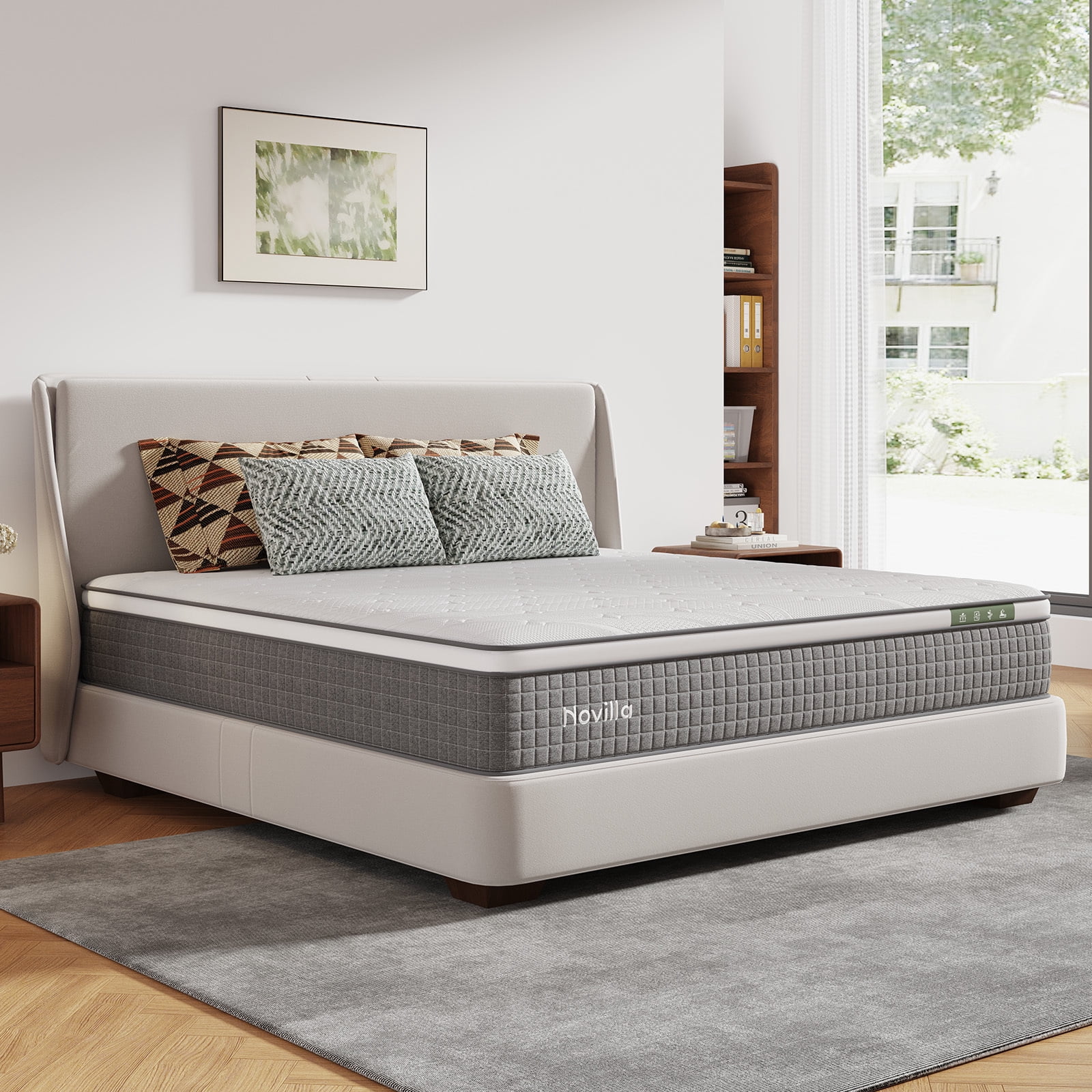 Novilla 12 Inch King Mattress,Hybrid Mattress King Size with Silky Cool Fabric, Gel Memory Foam & Pocketed Coils for Motion Isolation & Refreshing Cool Nights CertiPUR-US Certified