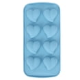 thumbnail image 1 of Molde antiadherente para hacer pasteles y cubitos de hielo para la cocina, bandeja para hornear con 8 rejillas en forma de corazón azul, 1 of 8