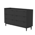 thumbnail image 3 of 55.1" Solid Wood 6-Drawer Chest with Gallery - Black, 3 of 6