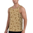 thumbnail image 2 of Easygdp Brown Flowers Men's Tank Top, Sleeveless Muscle T Shirts, Breathable, Quick-Dry, Loose for Gym, Running, Fitness - Small, 2 of 9