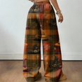 thumbnail image 5 of Trgacdwlo Halloween Pj Pants Women Funny Pumpkin Print Fall Wide Leg Lounge Bottoms Vintage Ghost Pattern Cozy Pajama Bottoms Women, 5 of 5