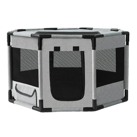 SHegdu Dog Playpen Oxford Fabric Cat/dog House Cage Large Pet Fences (Light Grey)