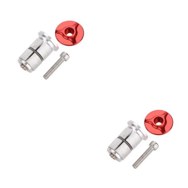 Toystoory Expansor de auriculares para bicicleta, tapa , tapón de compresión, tuerca, horquilla delantera, tapones de presión, núcleo, piezas Rojo 2Conjunto