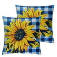 thumbnail image 2 of Acheng Sunflower Pillow Covers Spring Summer Floral Blue White Buffalo Plaids Sweet Home Flowers Plants Truck Decorative Pillowcase for Sofa Patio Couch Living Room,Set of 2 White, 2 of 6