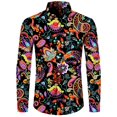 thumbnail image 1 of Camisa de moda para hombre, estampado 3D de flores de anacardo de cachemira, cuello vuelto, botones, manga larga, ropa de calle vintage para hombre y mujer, 1 of 6