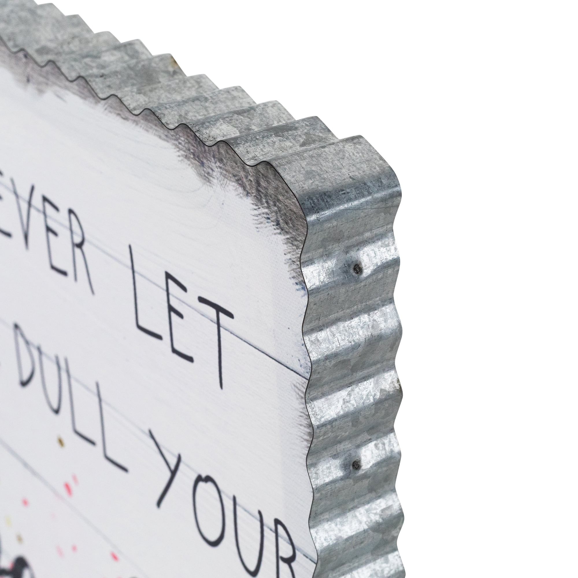 Northlight Don't Ever Let Anyone Dull Your Sparkle Metal Framed Canvas Wall Sign- 12" x 12"