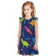 thumbnail image 1 of Fotbe Dinosaurs Vestido de Dormir para Niñas de 3 a 10 Años, Mangas Cortas, Estilo Princesa, Pijama Camisón con Mangas Voladas-XX-Large, 1 of 6