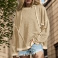 thumbnail image 2 of Vedolay Womens Sweatshirts Casual Pullover Long Sleeve Basic Crew Neck Sweatshirt Khaki,S, 2 of 5