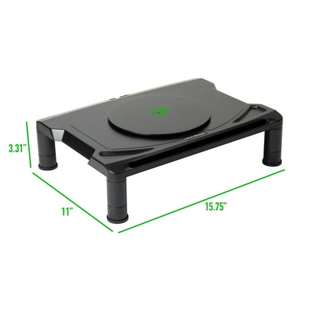 Mind Reader - Rotative Extra Wide Monitor Risers - Black