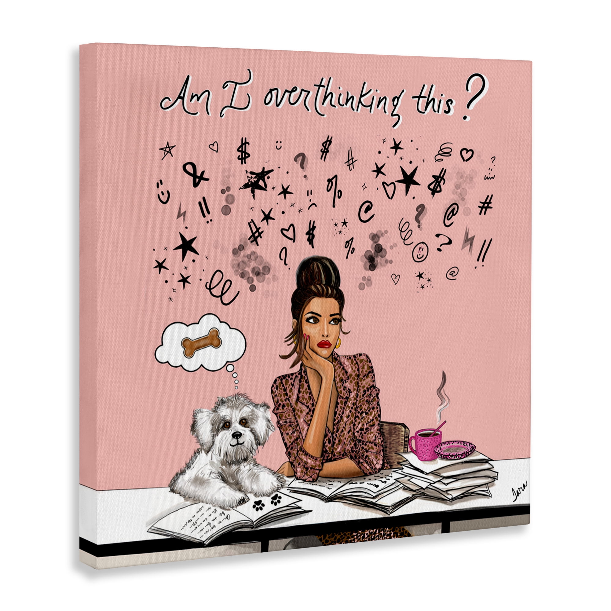 Stupell Industries Overthinking Reflection with Puppy Canvas Wall Art, design by Tara Boone