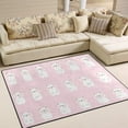thumbnail image 2 of SKYSONIC Lightweight Soft Area Rugs White Bear On Pink Floor Mat for Kids Playing Room Hardwood Floor Living Room 63x48 inch Nursery Rugs, 2 of 6
