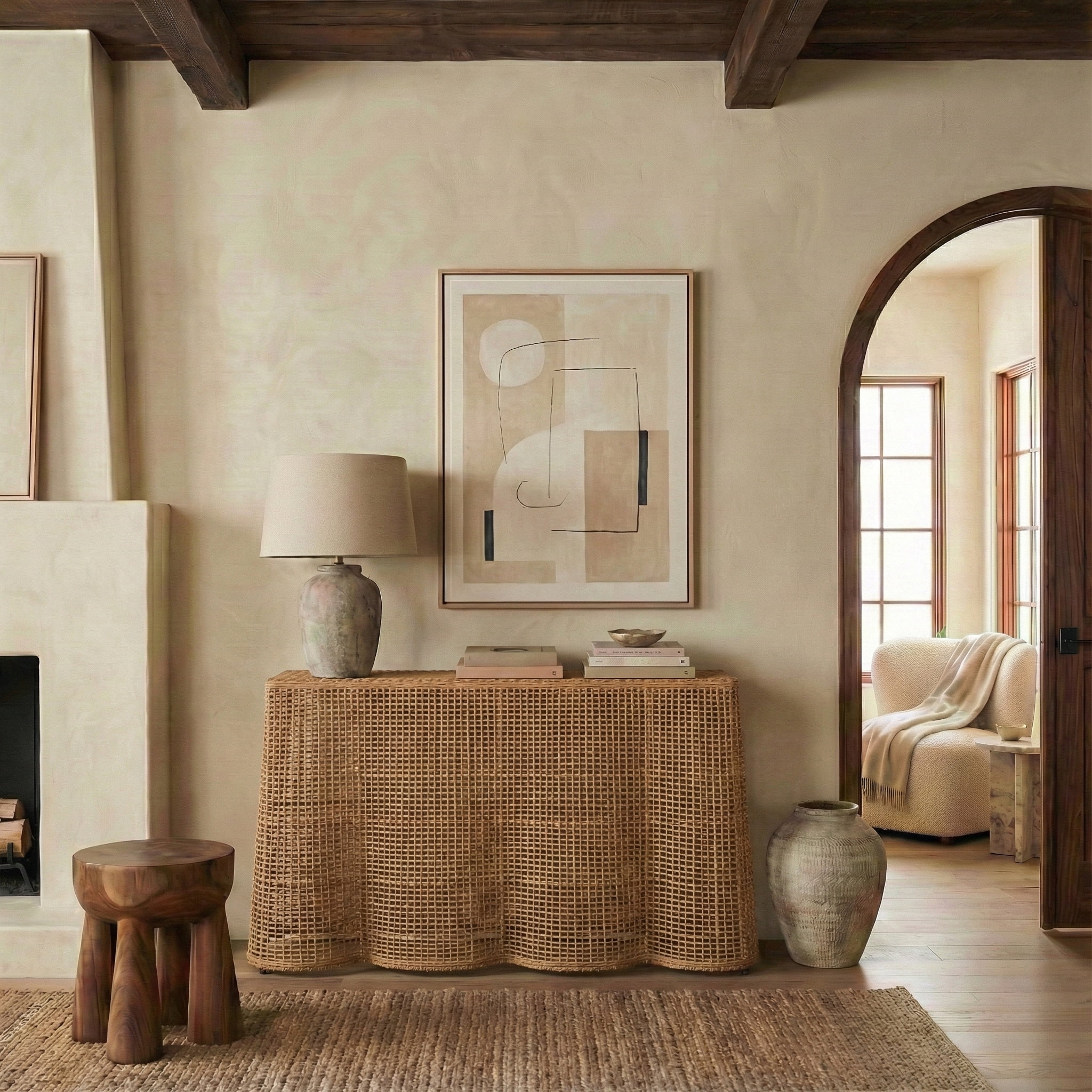 Safavieh Couture Jilliette Modern Rattan Console Table, Natural