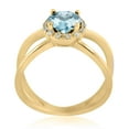 thumbnail image 4 of AoneJewelry 0.85 Carat 6MM Round Aquamarine and Diamond Ring In 10K Solid Rose, White & Yellow Gold, 4 of 5