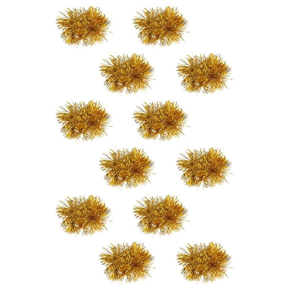 GOOHOCHY  12 Pcs Cheerleading Hand Flower Sparkly Pom Poms Dance Child Golden