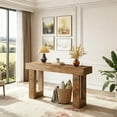 thumbnail image 3 of Fnova 63" Long Console Table, 2-Tier Wooden Narrow Rectangular Sofa Table Behind Couch, Farmhouse Entryway Table for Entrance, Hallway, Living Room, 3 of 13