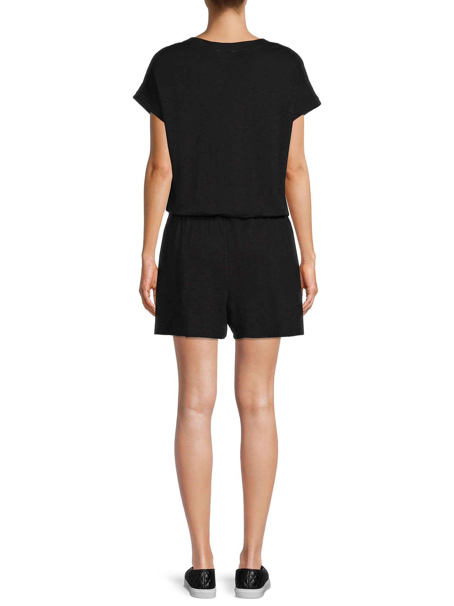 Time and Tru Women's V-Neck Printed Knit Dress