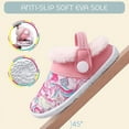thumbnail image 4 of L-Run Kids Fluffy Fuzzy Slippers Boys Girls House Home Slippers with Strap Slip-on Shoes 13-13.5, 4 of 6