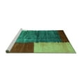 thumbnail image 2 of Ahgly Company Machine Washable Indoor Square Abstract Turquoise Blue Contemporary Area Rugs, 5' Square, 2 of 4