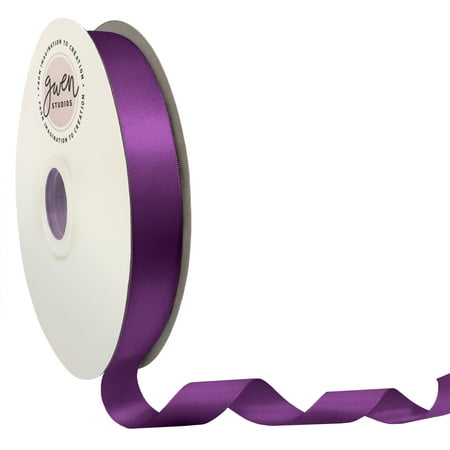 UPC: 0810056347390 | Purple Single Face Satin Ribbon  7/8  x 100 Yards by Gwen Studios