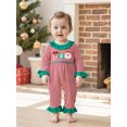 thumbnail image 4 of Miaouyo Infant Baby Girls Christmas Fall Jumpsuit 0 3 6 12 18 Months Long Sleeve Crew Neck Stripes Embroidery Santa Claus Romper, 4 of 9