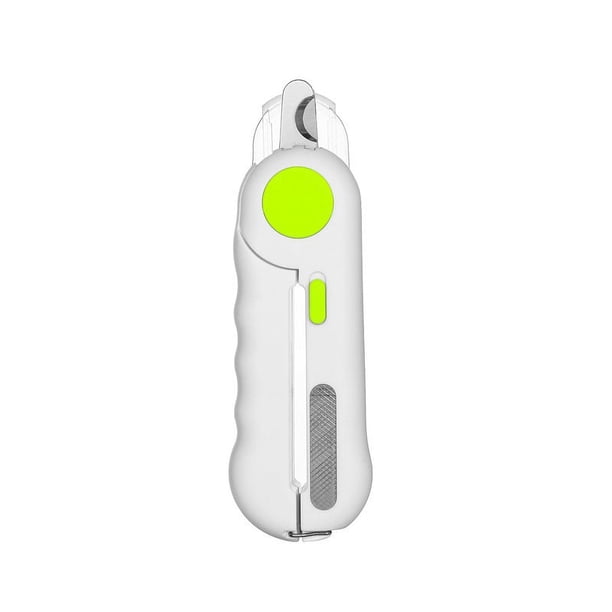 Cortaúñas verde con luz LED para perros y gatos Cortaúñas para perros y gatos Cortaúñas con lima de uñas y protector contra salpicaduras