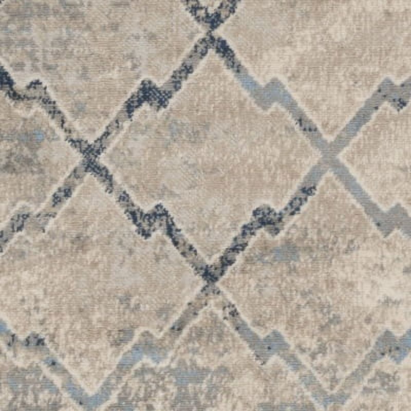 SAFAVIEH Brentwood Celandine Geometric Runner Rug, Light Grey/Blue, 2' x 8'