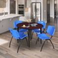 thumbnail image 3 of Regency 48 in. Round Breakroom Table- Mahogany Top, Black Base & 4 M Stack Chairs- Blue, 3 of 9