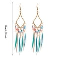 thumbnail image 2 of Women's Feather Earrings Bohemian Fringe Tassel Long Drop Dangle Earrings Set with Design for Women, 2 of 5