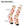 thumbnail image 4 of Vsdgher Strawberries Print Thigh High Socks Extra Long Stretchy Sock Women Over Knee High Opaque Stocking Daily Wear, 4 of 5