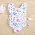 thumbnail image 2 of YunPes 2-6Y Girls Dinosaur Print One-Piece Swimsuits - UPF 50+ Sun Protection Bathing Romper for Pool Training & Beach, 2 of 4