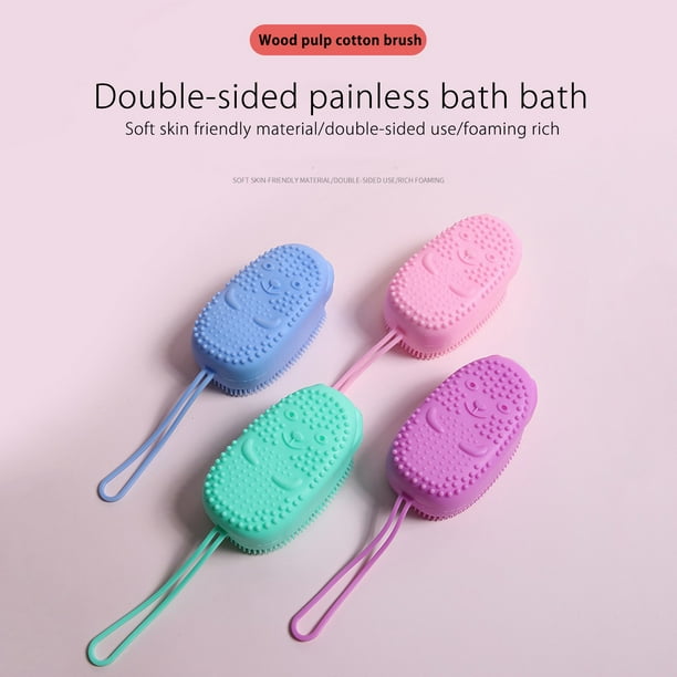 XWSHYW Pinceles Cepillo de Baño Exfoliante de Doble Cara con Espuma de Fresno