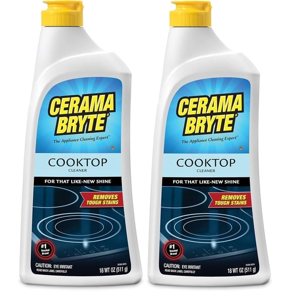 Removes Tough Stains Cooktop and Stove Top Cleaner for Glass - Ceramic Surfaces, 18 Ounces, 2 Pack