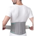 thumbnail image 1 of Faja lumbar TYNOR para hombre y mujer, ideal para hernia discal, ciática, escoliosis y dolor lumbar, transpirable, con correas ajustables y almohadilla extraíble (pequeña, gris), 1 of 5