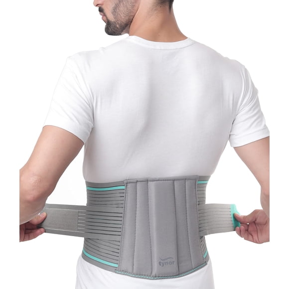 Cinturón de soporte lumbar TYNOR, transpirable, de compresión, para la zona lumbar, ajustable en la cintura, para hombres y mujeres, ideal para hernias discales, ciática, dolor de espalda y levantamie
