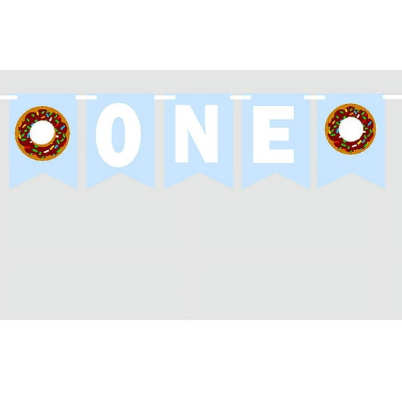 Baby First (1st) Birthday Baby Blue Donut Party Theme Picture Backdrop/HIgh Chair/Wall Decoration Banner