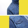 thumbnail image 5 of hoksml Men's Casual Denim Shirt Jacket, Long Sleeve Snap Button Shirt with Pockets for Spring Fall, 5 of 6