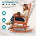 thumbnail image 3 of Oversized HDPE Outdoor Rocking Chair, All-Weather High Back Porch Rocker, Orange, 3 of 7
