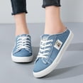 thumbnail image 2 of Mepaouo Women's Slip on Sneakers Canvas Mules Shoes Low Top Fashion Casual Backless Loafers Blue 8.5, 2 of 8