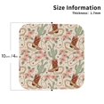thumbnail image 2 of Rateoe Floral Cowboy Boots Drawing Drink Coasters Set of 4 Leather Coasters Spill Protection for Table Desk,Durable and Non Slip Leather Coaster ,4 Inches Drink Mats-Square, 2 of 6