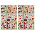 thumbnail image 1 of Conjunto de dos pegatinas navideñas de Papá Noel para ventana, pegatinas estáticas para pared navideñas con copos de nieve para sala de estar y ventana, 1 of 5