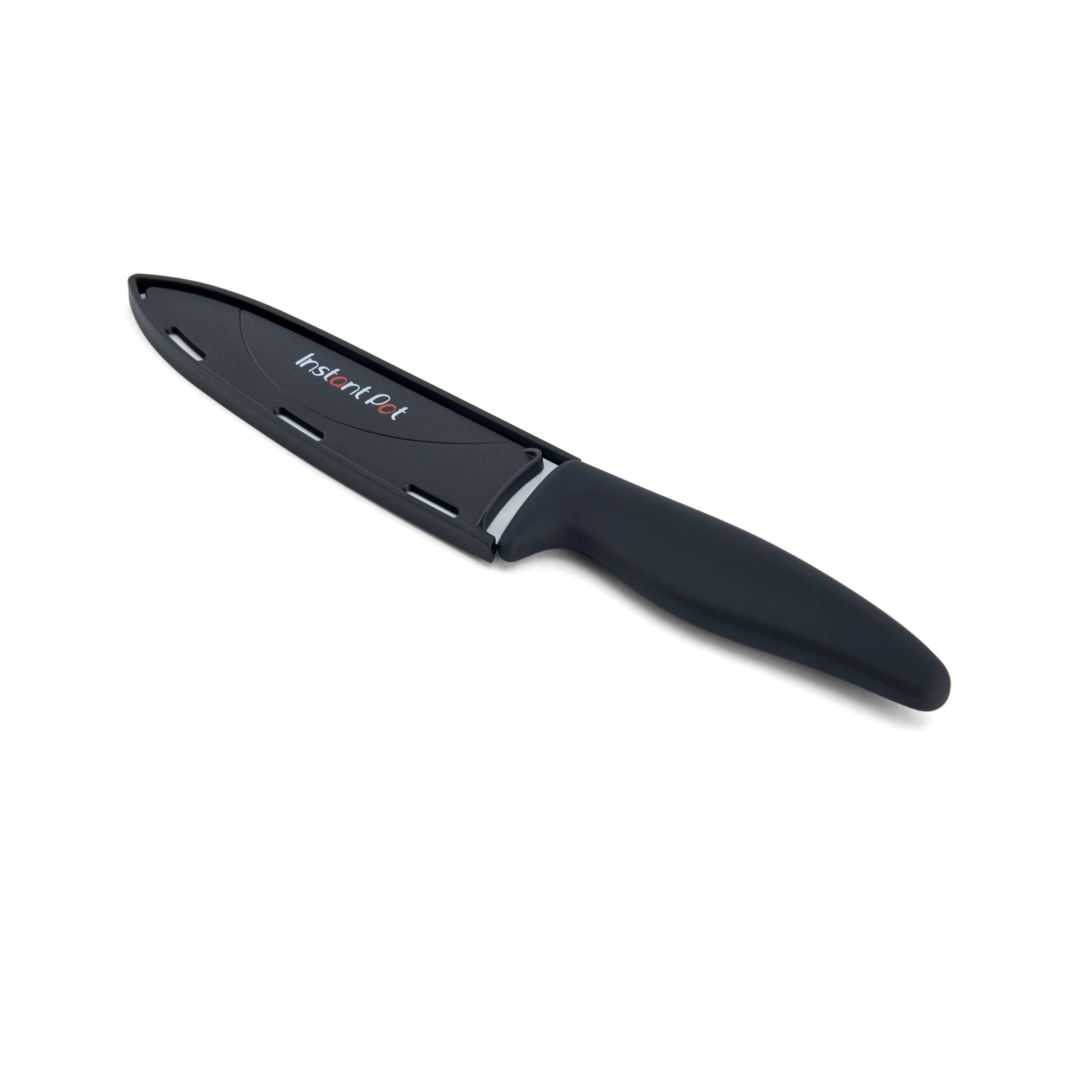 Advanced Ceramic Paring Knife - 4 inch Blade Never Needs Sharpening - Premium Kitchen Knife with Sheath and Magnetic Gift Box - Black Mirror Finish