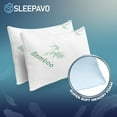 thumbnail image 4 of Sleepavo Memory Foam Pillows Queen Size Set of 4 - Cooling Bed Pillows for Sleeping - Back, Stomach, Side Sleeper Firm Pillow - Comfy Cool Shredded Memory Foam 4 Pack Queen Rayon Derived from Bamboo, 4 of 8