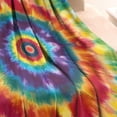 thumbnail image 3 of Colorful Rainbow Tie Dye Spiral Pattern Blanket,Comfortable Soft Flannel Throw Blanket,All Season,Warm Lightweight Blankets for Sofa Bed Couch Living Room Chair,30"x40", 3 of 4
