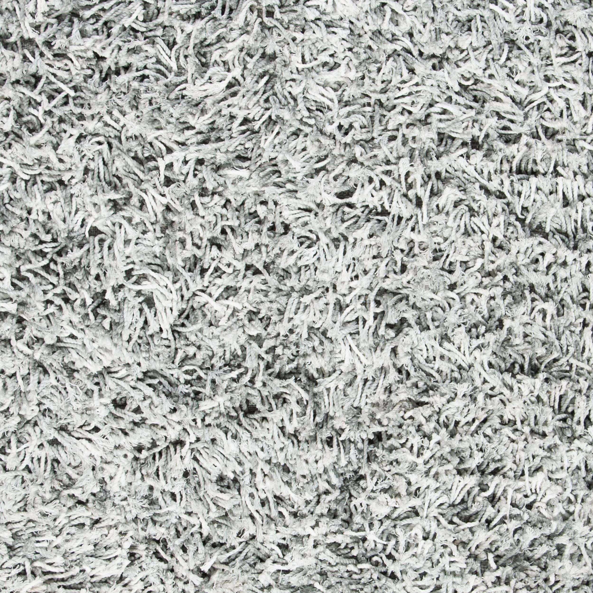 SAFAVIEH Rio Kynaston Solid Polyester Shag Area Rug, Grey/Ivory, 6' x 6' Square