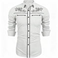 thumbnail image 4 of SGMVNU Boys Girls Western Cowboy Shirts Retro Long Sleeve Button Down Shirt Kids Fashion Cowboy Outfit for Halloween, Size 8-9 Years, White, 4 of 4