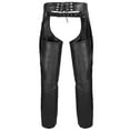 thumbnail image 5 of ARD Motorcycle Leather Unbraided Chaps Pants Biker Cowboy Riding Racing Black Genuine Leather Chap 2XL, 5 of 5