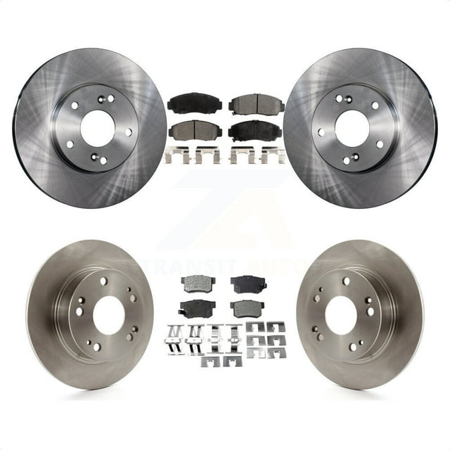 Transit Auto Front Rear Disc Brake Rotors and Ceramic Pads Kit for Car 2005 Honda Accord Coupe with 3.0L GAS engine Manual transmission with 282mm Diameter Rotor K8T-104113